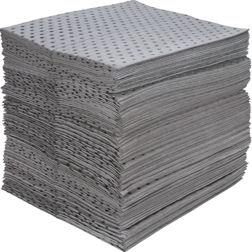 Feuilles absorbantes en fibres fines de calibre industriel, Universel, 15" x 17", 40 gal. d'absorption M & M Nord Ouest Inc
