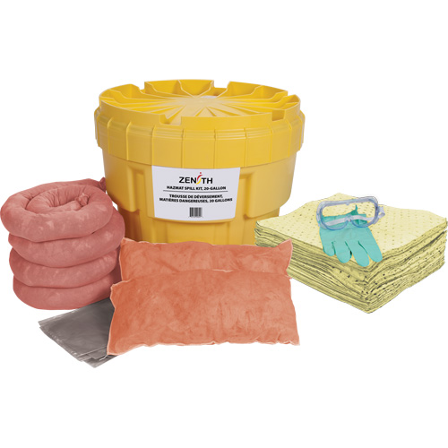 Spill Kit, Hazmat, Overpack/Salvage Drum, 20 US gal. Absorbancy M & M Nord Ouest Inc