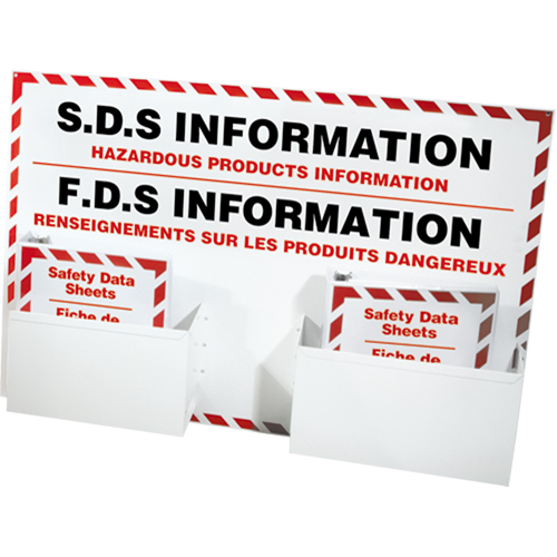 Postes d'information de fiches de donn&eacute;es de s&eacute;curit&eacute;, Anglais & français, Compris reliures M & M Nord Ouest Inc