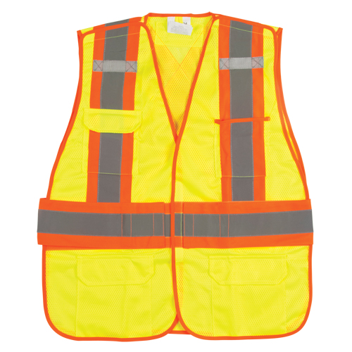 Veste d'arpenteur r&eacute;sistante aux flammes, Jaune lime haute visibilit&eacute;, 2T-Grand, Polyester M & M Nord Ouest Inc