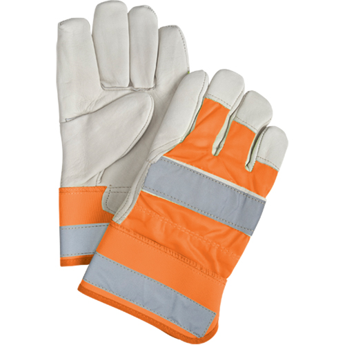 Gants d'ajusteur &agrave; chaleur sup&eacute;rieure orange haute visibilit&eacute;, Grand, Paume en Cuir fleur de vache, Doublure en Thinsulate M & M Nord Ouest Inc
