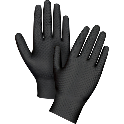 Heavyweight Tactile Grip Examination Gloves, Small, Nitrile, 8-mil, Powder-Free, Black M & M Nord Ouest Inc