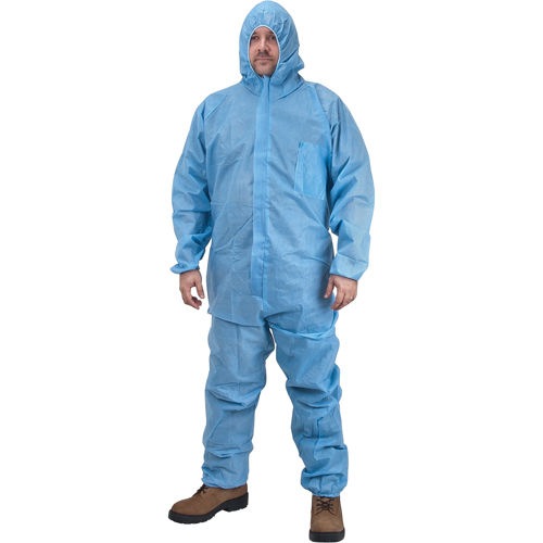 Premium Hooded Coveralls, Medium, Blue, Polypropylene M & M Nord Ouest Inc