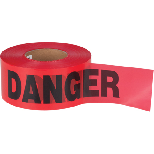 "Danger" Barricade Tape, Bilingual, 3" W x 1000' L, 1.5 mils, Black on Red M & M Nord Ouest Inc