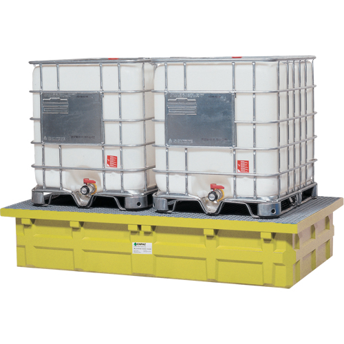 Double IBC Low-Top Without Drain, 385 US gal. Spill Capacity, 110" x 55" x 20" M & M Nord Ouest Inc