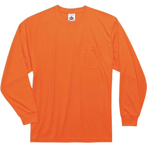 GloWear 8091 Non-Certified Long Sleeve T-Shirt, Polyester, Small, High Visibility Orange M & M Nord Ouest Inc