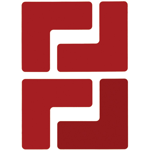 Floor Corner Marks, L, 5" L x 2" W, Red, Polyester M & M Nord Ouest Inc