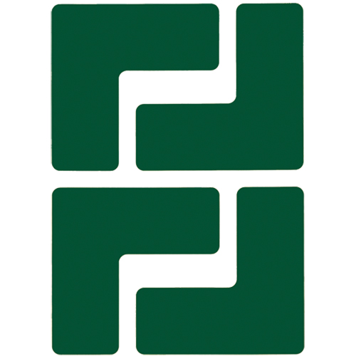 Floor Corner Marks, L, 5" L x 2" W, Green, Polyester M & M Nord Ouest Inc