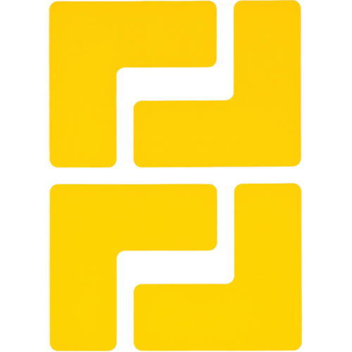 Floor Corner Marks, L, 5" L x 2" W, Yellow, Polyester M & M Nord Ouest Inc