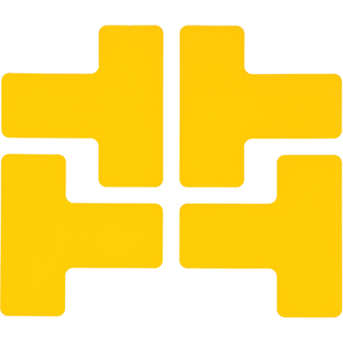 Floor Corner Marks, T, 5" L x 2" W, Yellow, Polyester M & M Nord Ouest Inc