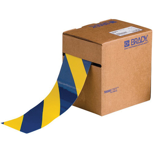 ToughStripe&reg; Floor Marking Tape, 3" x 100', Polyester, Blue and Yellow M & M Nord Ouest Inc