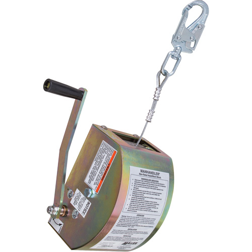 ManHandler Hoist/Winch Lifeline, 65', 1 Leg, Stainless Steel Cable, Snap Hook Harness Connector, Built-in Anchor M & M Nord Ouest Inc