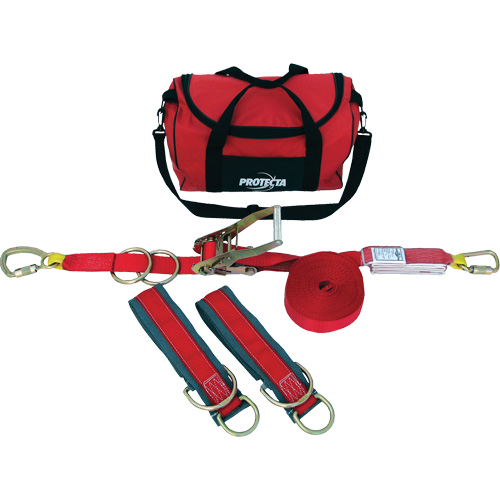 PRO-Line Temporary Horizontal Lifeline System, 60', Web, Swivel M & M Nord Ouest Inc
