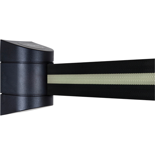 Unit&eacute;s murales Tensabarrier, Plastique, Fixation par vis, 15', Ruban Noir M & M Nord Ouest Inc