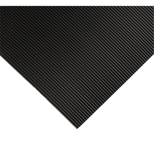 Tapis ondul&eacute; pour tableau de contr&ocirc;le no 702, 3' la x 10' lo, 1/4" &eacute;paisseur, Noir, PVC M & M Nord Ouest Inc