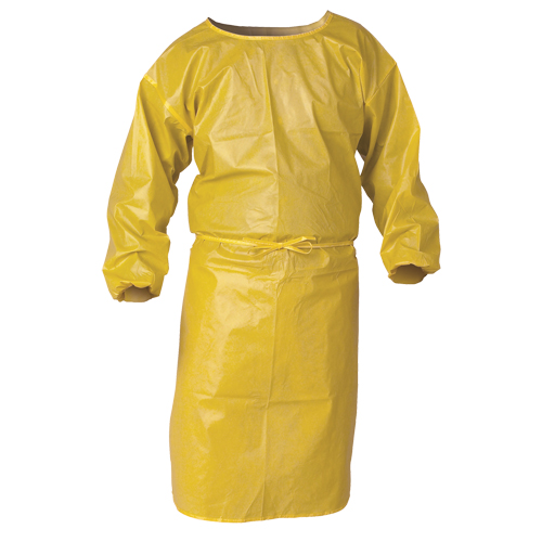 Blouse de protection contre la vaporisation de produits chimiques A70 KLEENGUARD, Polypropyl&egrave;ne, Jaune, 34" la x 44" lo M & M Nord Ouest Inc