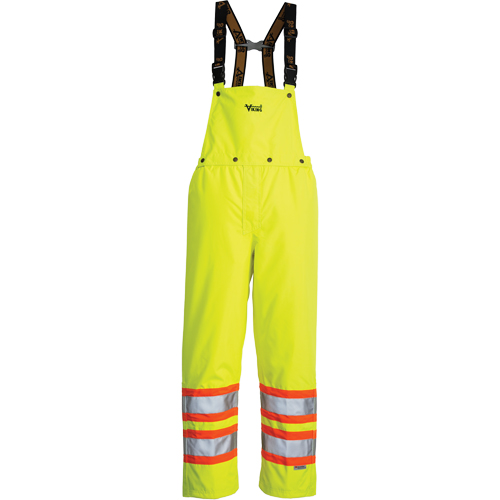Pantalon de s&eacute;curit&eacute; Journeyman d&eacute;tachable &agrave; bavette, Polyester, Petit, Jaune lime haute visibilit&eacute; M & M Nord Ouest Inc