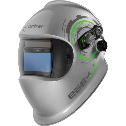 e684 Welding Helmets, 3.94" L x 1.97" W View Area, 4/5 - 13 Shade Range, Silver M & M Nord Ouest Inc