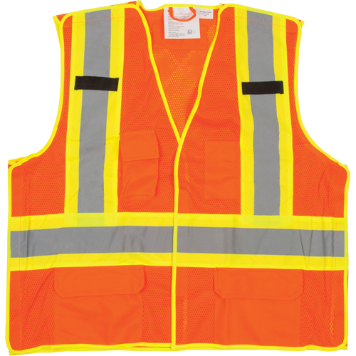5-Point Tear-Away Premium Safety Vest , High Visibility Orange, Large/X-Large, Polyester M & M Nord Ouest Inc