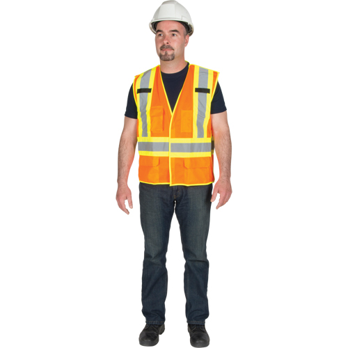 5-Point Tear-Away Premium Safety Vest , High Visibility Orange, Large/X-Large, Polyester M & M Nord Ouest Inc