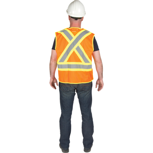 5-Point Tear-Away Premium Safety Vest , High Visibility Orange, Large/X-Large, Polyester M & M Nord Ouest Inc