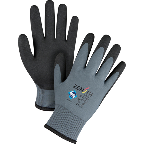 Gants enduits de premi&egrave;re qualit&eacute; ZX-30°, 9/Grand, R&ecirc;vetement PVC, Calibre 15, Enveloppe en Nylon M & M Nord Ouest Inc