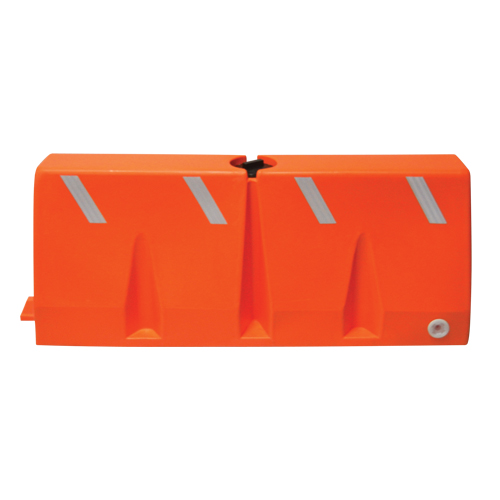 Traffic Barriers, Water-Filled, 62.25" L x 24" H, Orange M & M Nord Ouest Inc