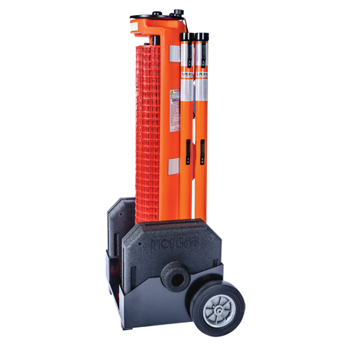 Barri&egrave;re avec roues , 50' lo, Plastique, Orange M & M Nord Ouest Inc
