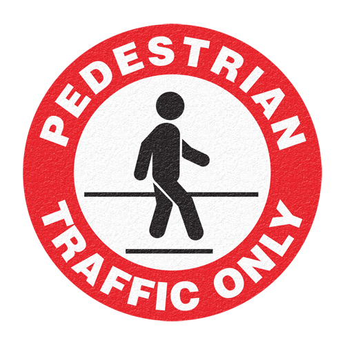 "Pedestrian Traffic Only" Floor Sign, Adhesive, English with Pictogram M & M Nord Ouest Inc