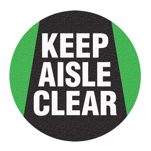 "Keep Aisle Clear" Floor Sign, Adhesive, English with Pictogram M & M Nord Ouest Inc