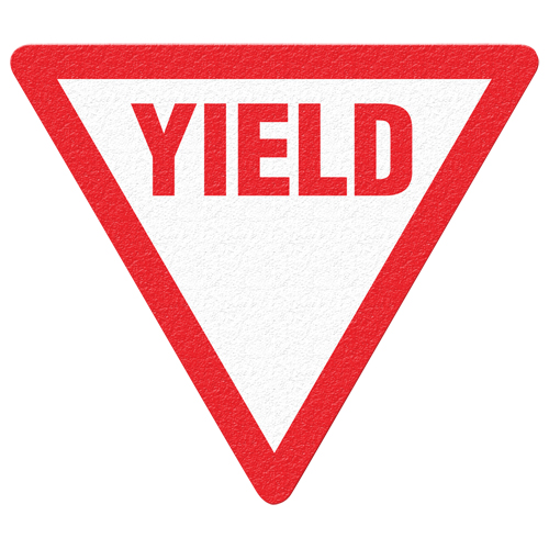 "Yield" Floor Sign, Adhesive, English with Pictogram M & M Nord Ouest Inc