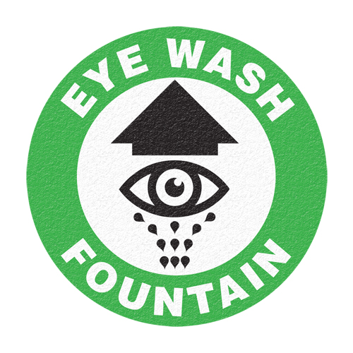 "Eye Wash Fountain" Floor Sign, Adhesive, English with Pictogram M & M Nord Ouest Inc