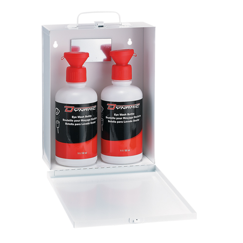 Dynamic Eyewash Station with Empty Bottles, Double M & M Nord Ouest Inc