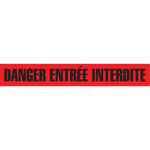 Barricade Tape, French, 3" W x 1000' L, 3 mils, Black on Red M & M Nord Ouest Inc