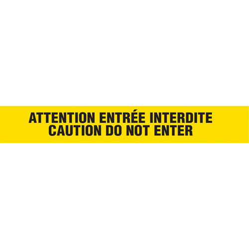 Barricade Tape, Bilingual, 3" W x 1000' L, 3 mils, Black on Yellow M & M Nord Ouest Inc