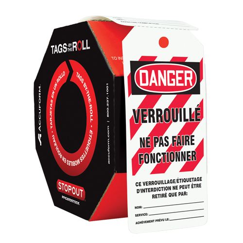 &eacute;tiquettes de s&eacute;curit&eacute; en rouleaux, Plastique, 3" la x 6-1/4" h, Français M & M Nord Ouest Inc