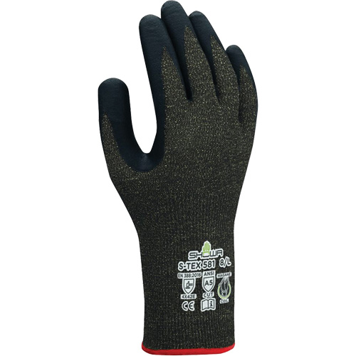 Gants r&eacute;sistants aux coupures S-TEX 581, Taille 6/Petit, Calibre 13, Rev&ecirc;tement Mousse de nitrile, Enveloppe en Acier inoxydable/Kevlar, ANSI/ISEA 105 niveau 5/EN 388 niveau E M & M Nord Ouest Inc
