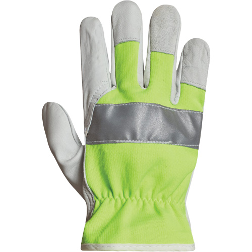 Gants de conducteur haute visibilit&eacute; avec bandes r&eacute;fl&eacute;chissantes Endura, 3T-Grand, Paume en Cuir fleur de ch&egrave;vre M & M Nord Ouest Inc