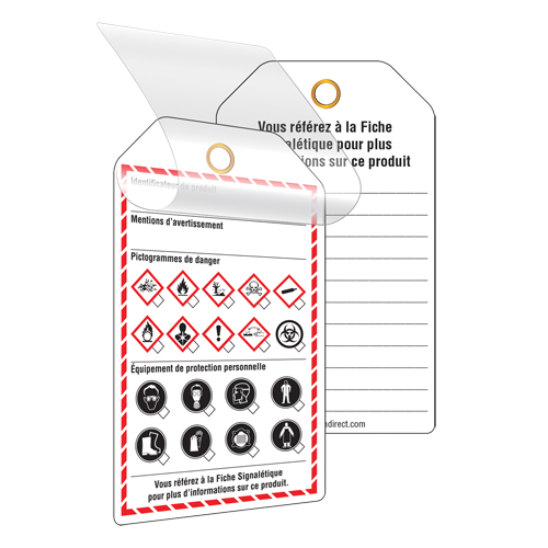 Self-Laminating Workplace Tags, Cardstock, 3-3/8" W x 5-3/4" H, French M & M Nord Ouest Inc