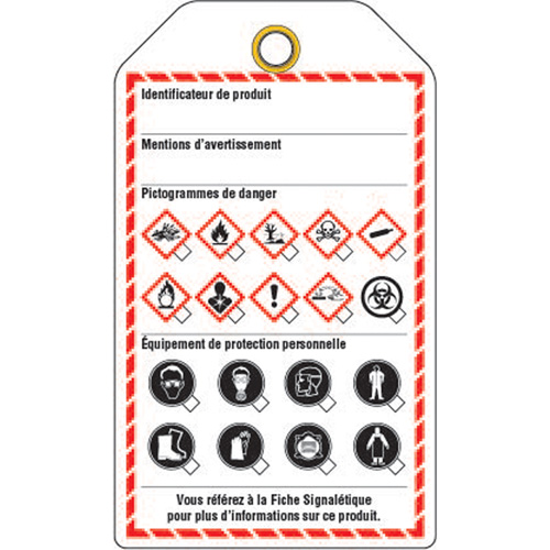 &eacute;tiquettes pour le milieu de travail, Papier cartonn&eacute;, 3-3/8" la x 5-3/4" h, Français M & M Nord Ouest Inc