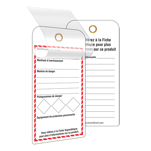 &eacute;tiquettes SGH auto-plastifiantes pour le milieu de travail, Papier cartonn&eacute;, 3" la x 6" h, Français M & M Nord Ouest Inc