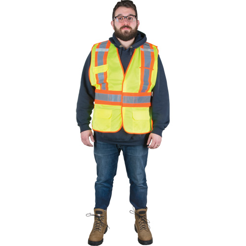 Veste d'arpenteur r&eacute;sistante aux flammes, Jaune lime haute visibilit&eacute;, 2T-Grand, Polyester M & M Nord Ouest Inc