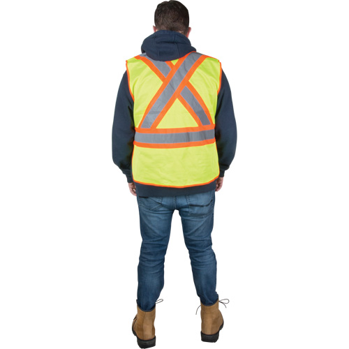 Veste d'arpenteur r&eacute;sistante aux flammes, Jaune lime haute visibilit&eacute;, 2T-Grand, Polyester M & M Nord Ouest Inc
