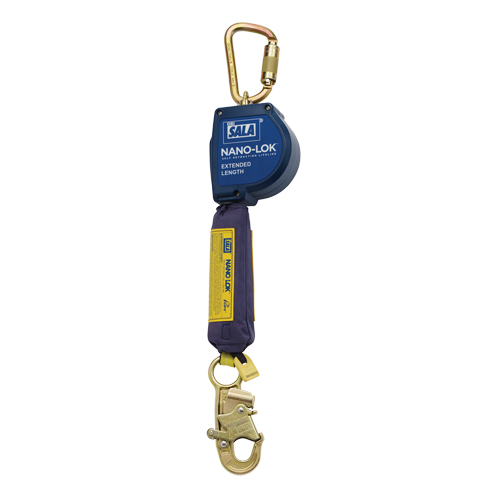 Nano-Lok Extended Length Self-Retracting Lifeline, 10', Polyester/Web, Swivel M & M Nord Ouest Inc
