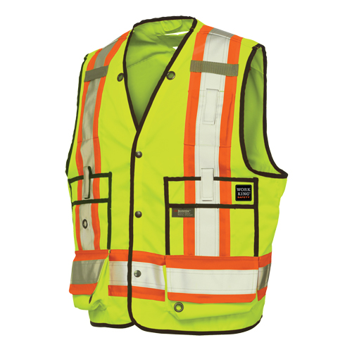 Veste de s&eacute;curit&eacute; pour arpenteur, Jaune lime haute visibilit&eacute;, T-Grand, Polyester M & M Nord Ouest Inc