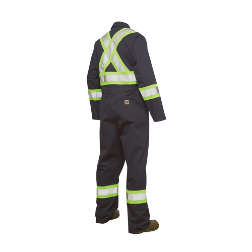 Unlined Safety Coveralls, Large, Navy Blue M & M Nord Ouest Inc
