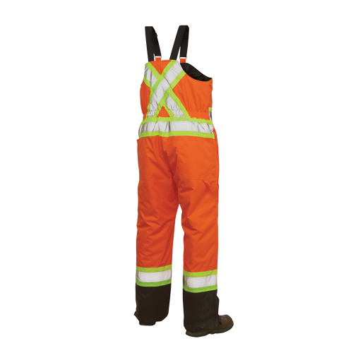 Salopettes de s&eacute;curit&eacute; doubl&eacute;e, Polyester/Polyur&eacute;thane, Grand, Orange haute visibilit&eacute; M & M Nord Ouest Inc