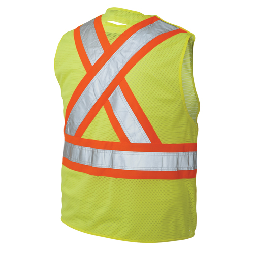 5-Point Tearaway Safety Vest, High Visibility Lime-Yellow, Large/X-Large, Polyester M & M Nord Ouest Inc