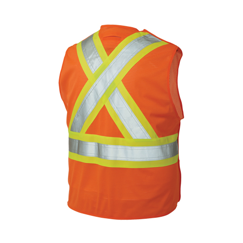 Veste de s&eacute;curit&eacute; d&eacute;tachable en cinq points, Orange haute visibilit&eacute;, Grand/T-Grand, Polyester M & M Nord Ouest Inc