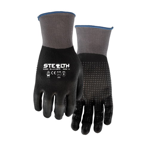 Gants 395 Stealth Blackbird, 9/Grand, R&ecirc;vetement Mousse de nitrile, Calibre 15, Enveloppe en Nylon M & M Nord Ouest Inc